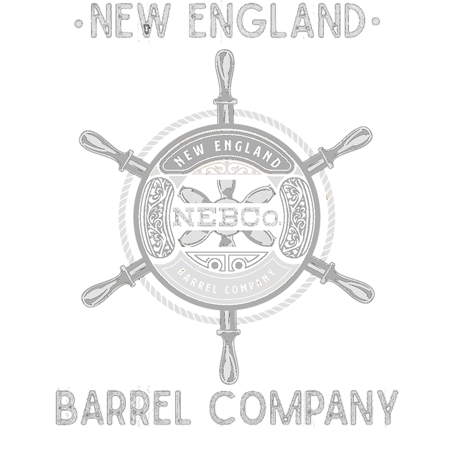 New England barrel company white logo